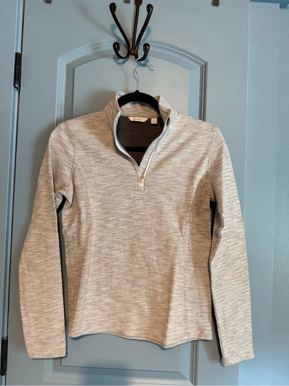 Lady Hagen Heathered Light Gray Quarter-Zip Pullover